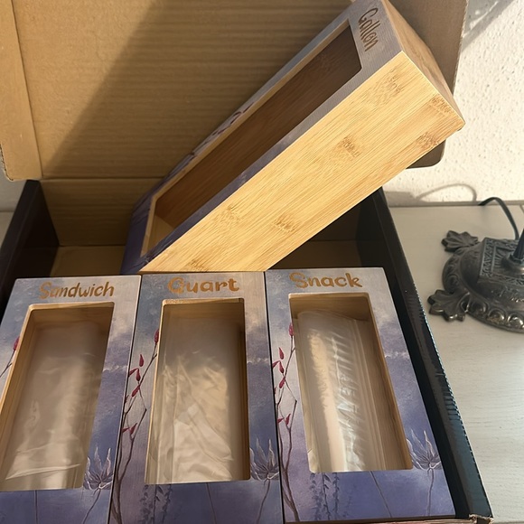 Ziplock Bag Organizer for Drawer - Bamboo Kitchen Food Set of 4 - Picture 3 of 6